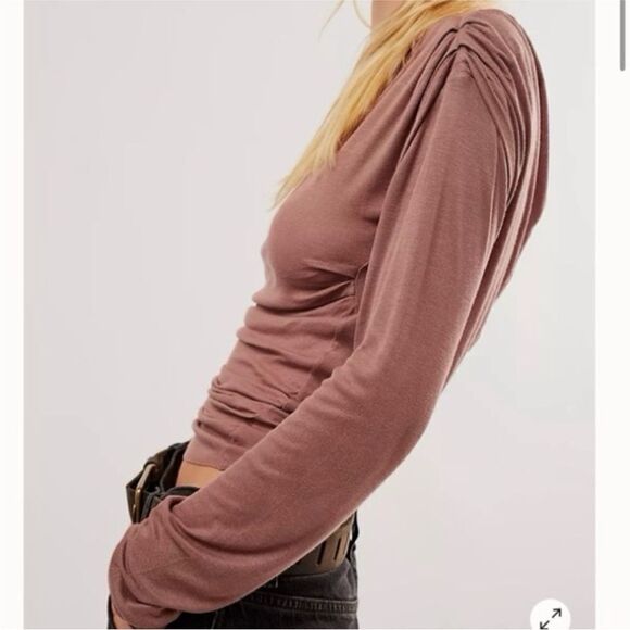 Free People NWT Night We Met Long Sleeve in size XS in color withering rose - Picture 2 of 5